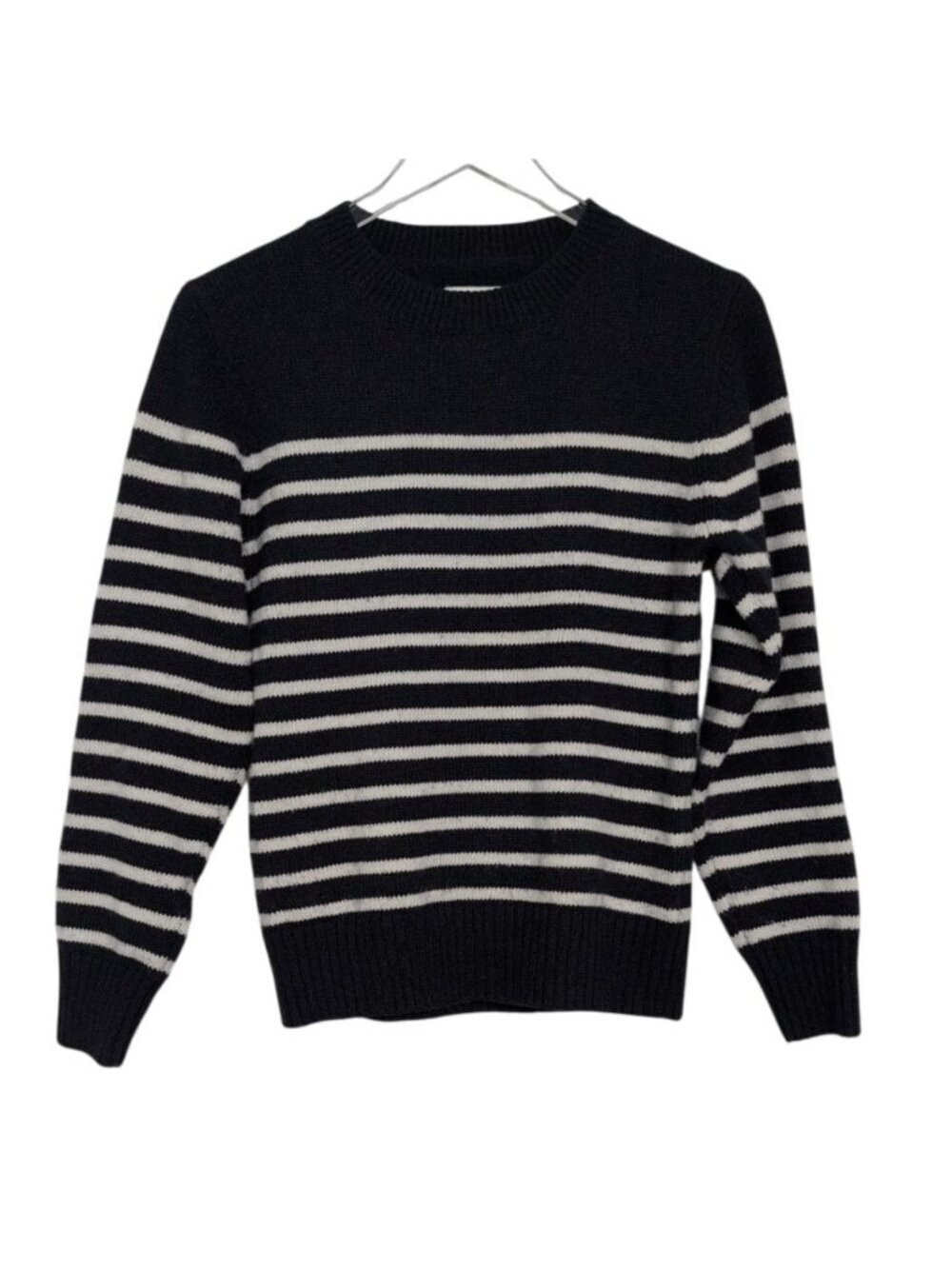 Long Wharf Supply Co Stripe Sweater Mens Size Small Blue Knit Nautical Fisherman